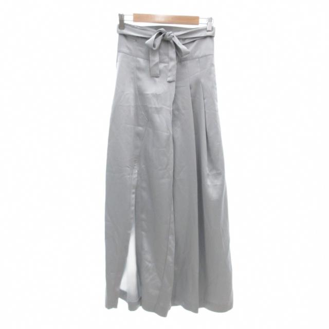 【中古】未使用品 ラインヴァンド LEINWANDE タグ付き タックワイドサテンパンツ スラックス F ワイド ラップ