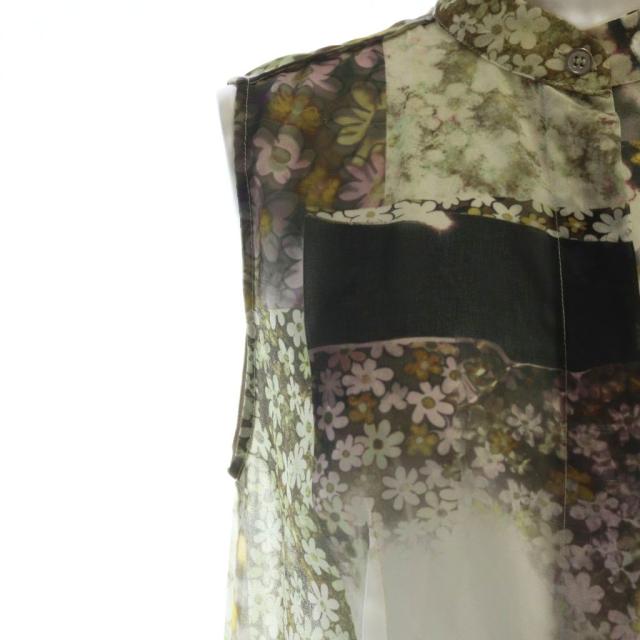 【中古】メゾンマルジェラ MM6 Maison Margiela ブラウス カットソー ノースリーブ シースルー 総柄 花柄 38 S 中古】メゾンマルジェラ MM6 Maison Margiela ブラウス カットソー