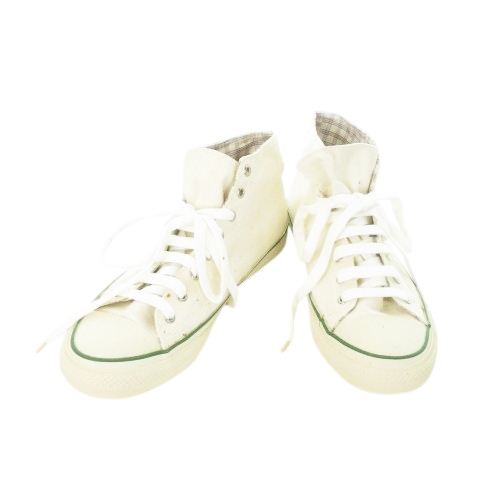 【中古】COMME des GARCONS HOMME 靴 シューズ ハイカットスニーカー レースアップ キャンバス ライン 27.0cm 白