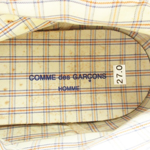 【中古】COMME des GARCONS HOMME 靴 シューズ ハイカットスニーカー レースアップ キャンバス ライン 27.0cm 白