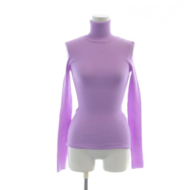 【中古】未使用品 エンフォルド ENFOLD HIGH-NECK PULLOVER L.PURPLE ハイネックニット 長袖 タグ付き 38 紫