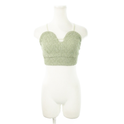 【中古】未使用品 フミエタナカ BLEND BUSTIER ビスチェ ベスト カットソー ノースリーブ バックシャン 1 S 緑