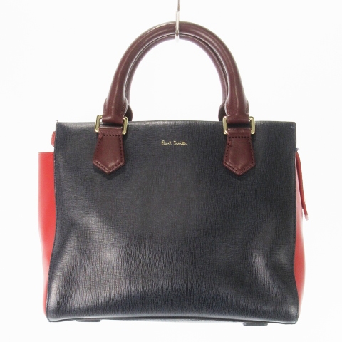 【中古】ポールスミス PAUL SMITH ハンドバッグ 2way ショルダーバッグ レザー 革 ロゴ 配色 紺 ネイビー /CK21