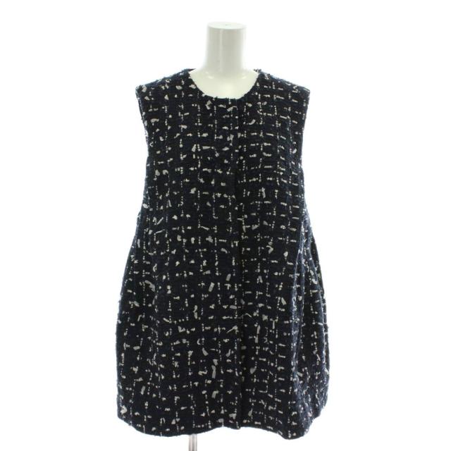 【中古】ハウス オブ ロータス HOUSE OF LOTUS 25SS フラッグモールファンシーサイドタックジレ ベスト 前開き M 紺