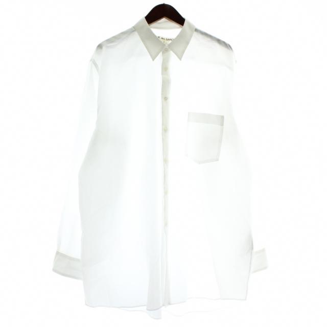 【中古】コムデギャルソン COMME des GARCONS シャツ 長袖 シアー S 白 ホワイト /XZ ■GY35 メンズ