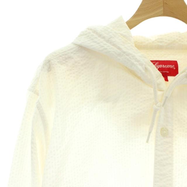 【中古】シュプリーム SUPREME 15SS Hooded Seersucker Shirt シャツ 長袖 シアサッカー フード L 白 ホワイト 中古】シュプリーム SUPREME 15SS Hooded Seersucker Shirt シャツ