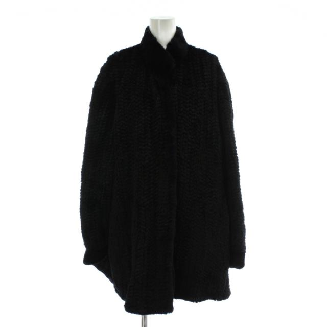 【中古】プレタファー Preta-fur ミンク ファー コート アウター ミドル 肩パッド 黒 ブラック /XZ ■GY35 レディース