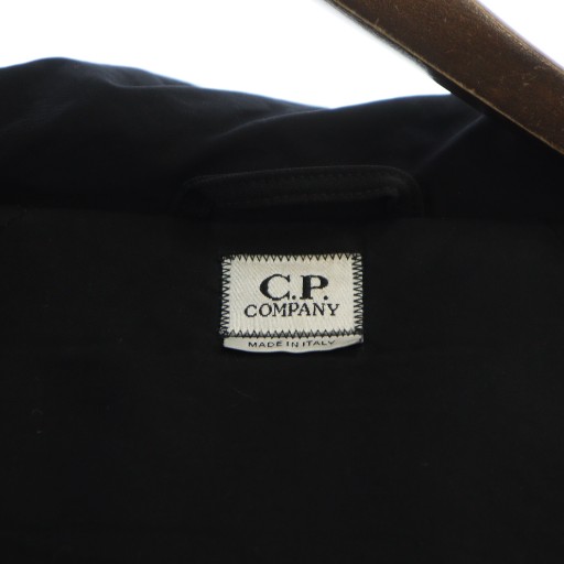 【中古】シーピーカンパニー C.P.COMPANY ダウンジャケット ミドル 長袖 ロゴ フード 50 XL 黒 ブラック ■GY35 /MQ