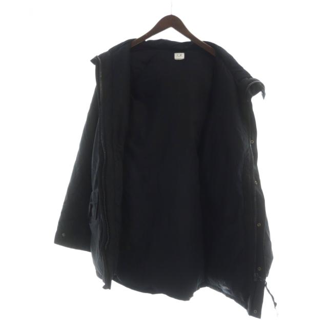 【中古】シーピーカンパニー C.P.COMPANY ダウンジャケット ミドル 長袖 ロゴ フード 50 XL 黒 ブラック ■GY35 /MQ