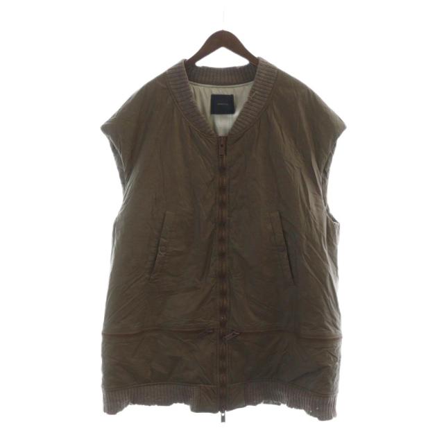 【中古】アンダーカバー UNDERCOVER 17AW タイベック ビッグ ベスト ジップアップ オーバーサイズ 茶 UCT4002-1_1