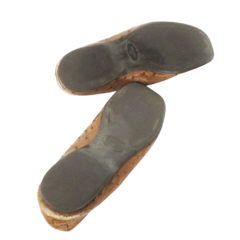 【中古】プラダ PRADA スリッポン ローファー オーストリッチ レザー 革 12 30.0cm 茶 ブラウン /CK14 ■GY04