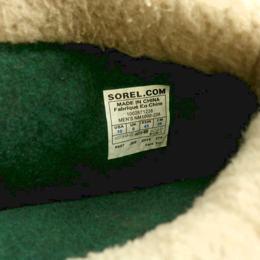 【中古】ソレル SOREL スノーブーツ スエードレザー 皮革 型押しロゴ  USA10 28.0cm 茶 ブラウン 黒 ブラック NM1000