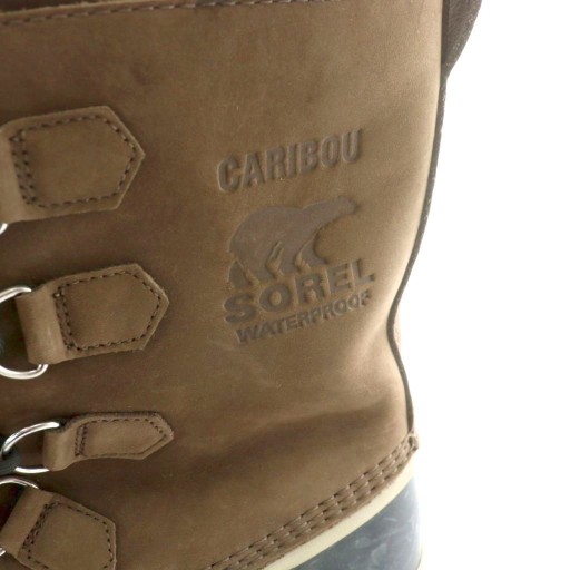 【中古】ソレル SOREL スノーブーツ スエードレザー 皮革 型押しロゴ  USA10 28.0cm 茶 ブラウン 黒 ブラック NM1000