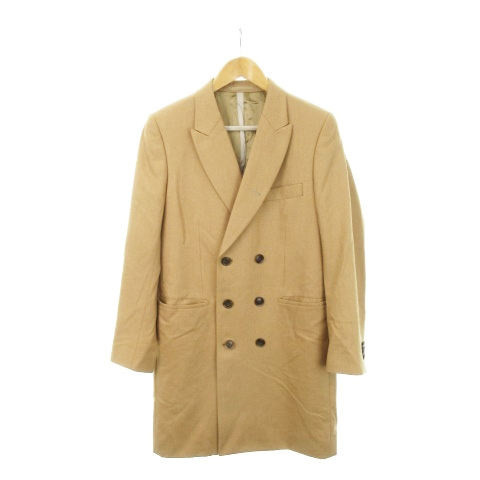 【中古】ポールスミス PAUL SMITH チェスターコート ダブル キャメルウール M ベージュ /XZ ■GY03 メンズ