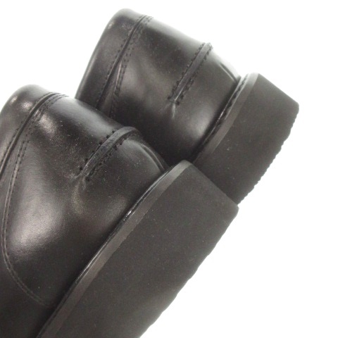 【中古】未使用品 パスクッチ PASCUCCI 靴 シューズ ローファー レザー 切替 ハラコ 37 23.5cm 黒 ブラック