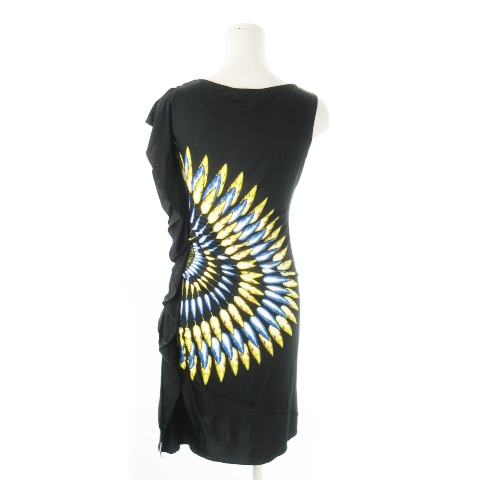 【中古】未使用品 ビーシービージーマックスアズリア BCBGMAXAZRIA ワンピース ミニ ノースリーブ フリル XXS 黒_1