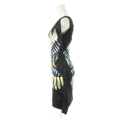 【中古】未使用品 ビーシービージーマックスアズリア BCBGMAXAZRIA ワンピース ミニ ノースリーブ フリル XXS 黒_2