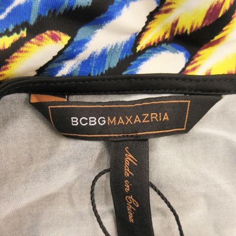 【中古】未使用品 ビーシービージーマックスアズリア BCBGMAXAZRIA ワンピース ミニ ノースリーブ フリル XXS 黒_8