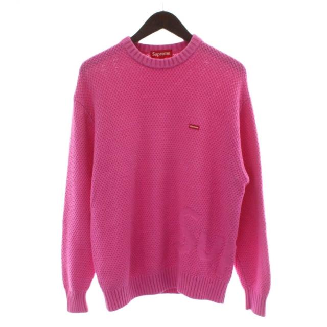 【中古】シュプリーム SUPREME 20FW Textured Small Box Sweater ニット トップス M ピンク ロゴ RN101837 /PP