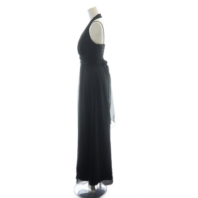 【中古】ココラッシー COCCOLUSSI 東京ソワール ワンピース ドレス ロング レース フレア 9 黒 ブラック レディース_2
