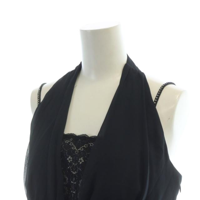【中古】ココラッシー COCCOLUSSI 東京ソワール ワンピース ドレス ロング レース フレア 9 黒 ブラック レディース_3