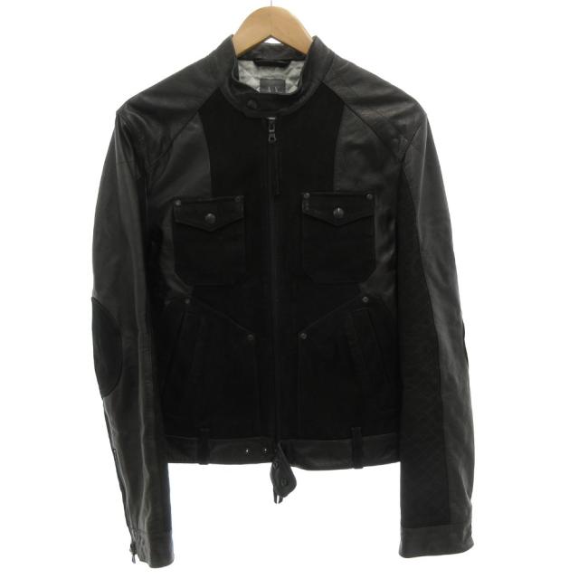 アルマーニエクスチェンジ シングルライダース ラムレザー(羊革)ブルゾン 黒 S 中古】アルマーニエクスチェンジ A/X ARMANI EXCHANGE シングル