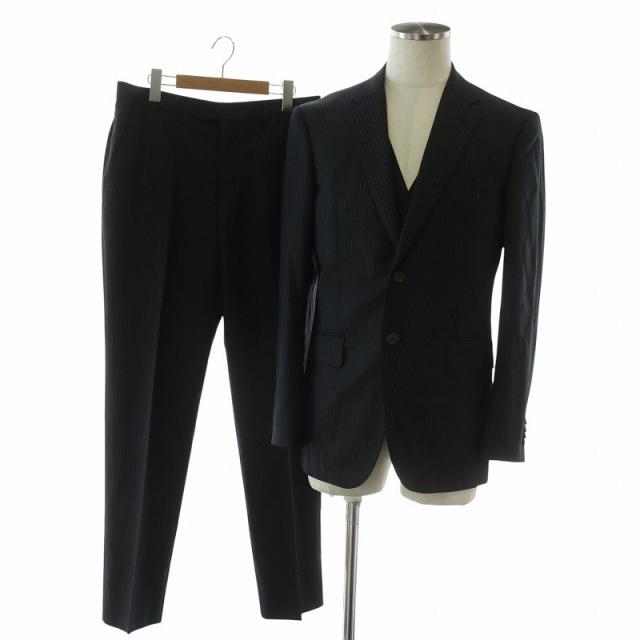 【中古】PAUL SMITH LONDON Ermenegildo Zegna スーツ セットアップ 3ピース テーラードジャケット ベスト パンツ L