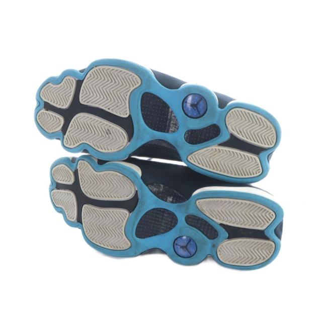 【中古】ナイキ NIKE 414571-144 AIR JORDAN 13 RETRO スニーカー シューズ 靴 レザー ロゴ 27.5cm 白 ホワイト 紺_5