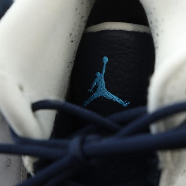 【中古】ナイキ NIKE 414571-144 AIR JORDAN 13 RETRO スニーカー シューズ 靴 レザー ロゴ 27.5cm 白 ホワイト 紺_6