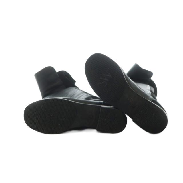 【中古】スチュアートワイツマン STUART WEITZMAN ロングブーツ レザー ロゴ ラウンドトゥ 24.5cm 黒 ブラック_4