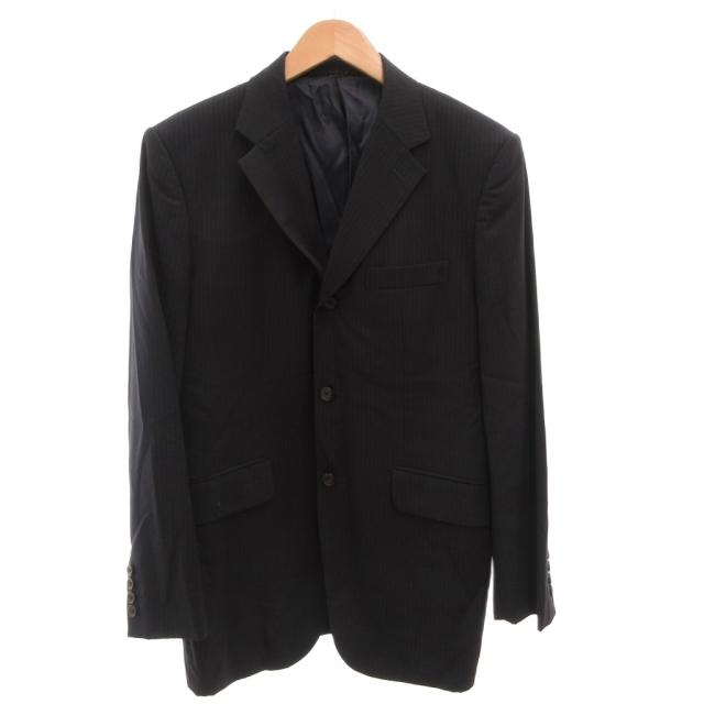 【中古】タケオキクチ TAKEO KIKUCHI スーツ セットアップ シングル ジャケット パンツ ストライプ柄 ウール 3 紺_1