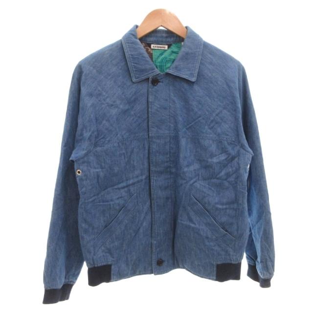 【中古】ハリウッドランチマーケット デニムジャケット ブルゾン ジップアップ 裏地総柄 中綿 1 インディゴ ブルー