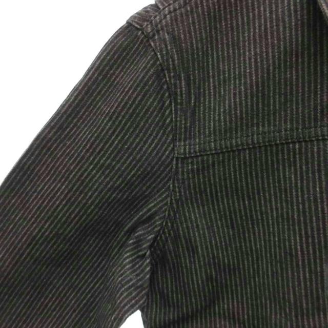 【中古】ラングラー WRANGLER × AMERICAN RAG CIE ワークジャケット ヒッコリー シャツカラー ジップアップ 38 黒_3