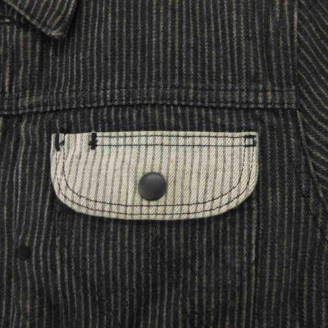 【中古】ラングラー WRANGLER × AMERICAN RAG CIE ワークジャケット ヒッコリー シャツカラー ジップアップ 38 黒_6