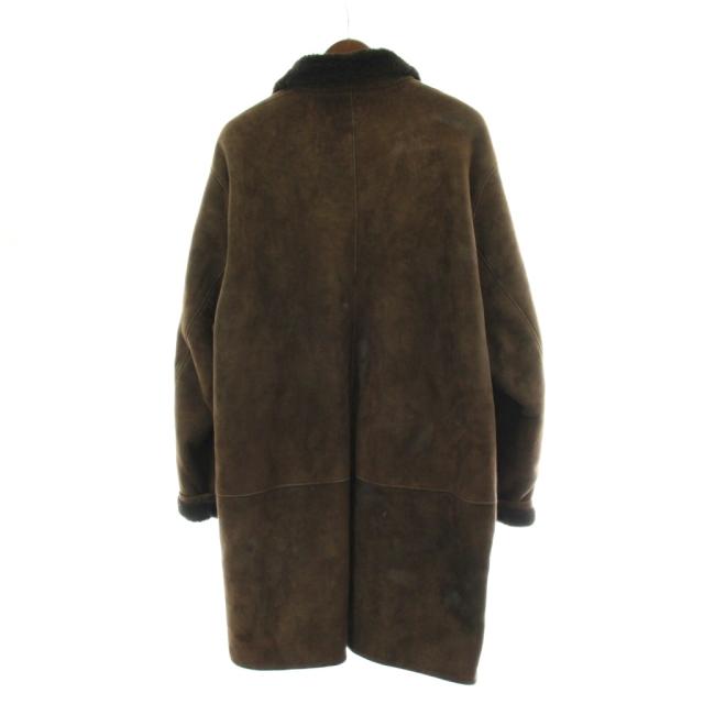 【中古】ロエベ LOEWE ヴィンテージ スペイン製 ムートン コート スエード ロング 50 茶 ブラウン /PP ■GY50 メンズ_1