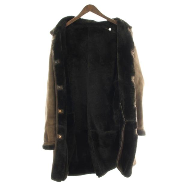 【中古】ロエベ LOEWE ヴィンテージ スペイン製 ムートン コート スエード ロング 50 茶 ブラウン /PP ■GY50 メンズ_4