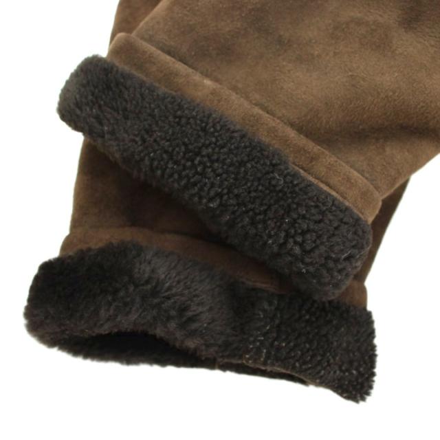 【中古】ロエベ LOEWE ヴィンテージ スペイン製 ムートン コート スエード ロング 50 茶 ブラウン /PP ■GY50 メンズ_6
