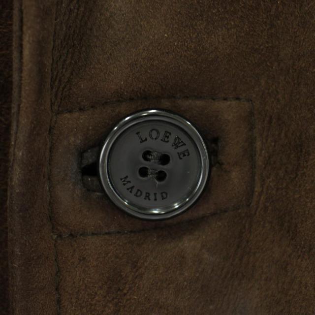 【中古】ロエベ LOEWE ヴィンテージ スペイン製 ムートン コート スエード ロング 50 茶 ブラウン /PP ■GY50 メンズ_7