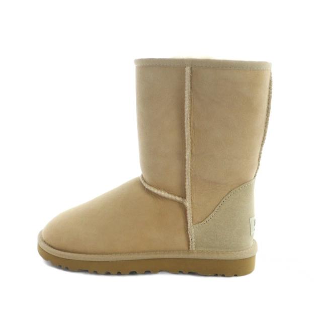 【中古】アグ オーストラリア UGG australia ムートンブーツ ショート スエード ロゴ 23cm ベージュ ■GY50 /MQ