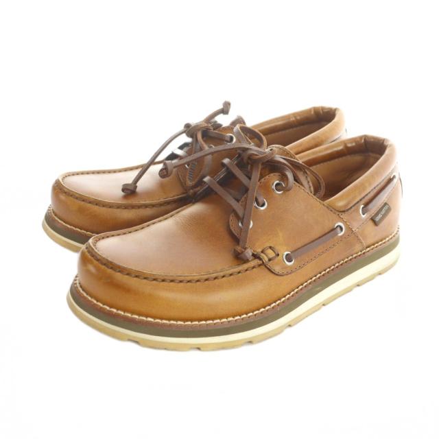 【中古】ルイヴィトン LOUIS VUITTON FA0173 デッキシューズ レザー モカシン ロゴ 6.5 25.5cm 茶 ブラウン ■GY50