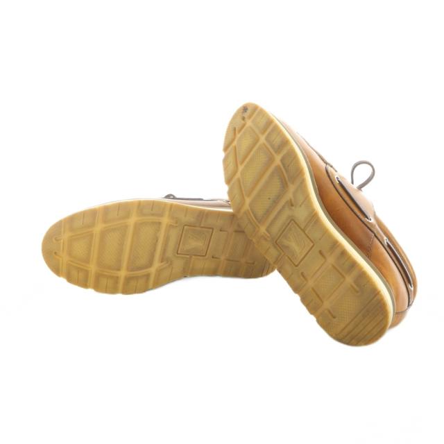 【中古】ルイヴィトン LOUIS VUITTON FA0173 デッキシューズ レザー モカシン ロゴ 6.5 25.5cm 茶 ブラウン ■GY50