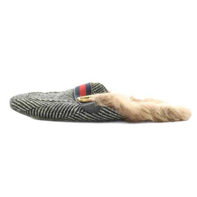 中古】GUCCI プリンスタウン サンダル スリッパ ウール ファー