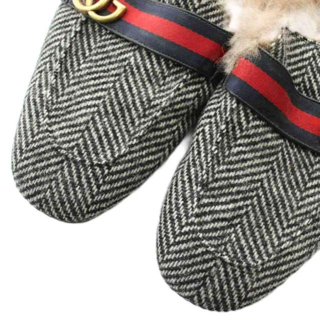 中古】GUCCI プリンスタウン サンダル スリッパ ウール ファー
