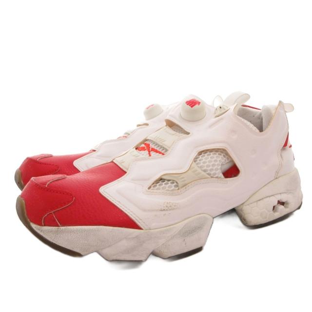 【中古】リーボック Reebok ×UNDEFEATED INSTA PUMP FURY OG UND スニーカー シューズ ローカット 27.5 白 赤