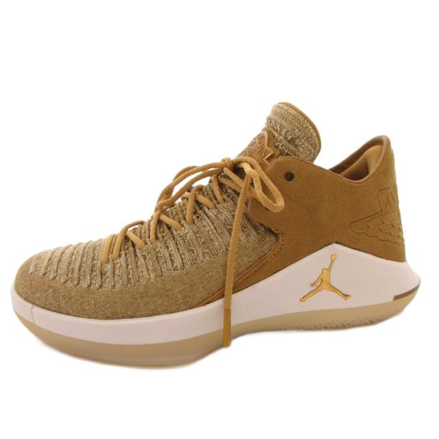 【中古】未使用品 ナイキ NIKE タグ付 AIR JORDAN XXXII LOW スニーカー シューズ ローカット 25cm ゴールドカラー