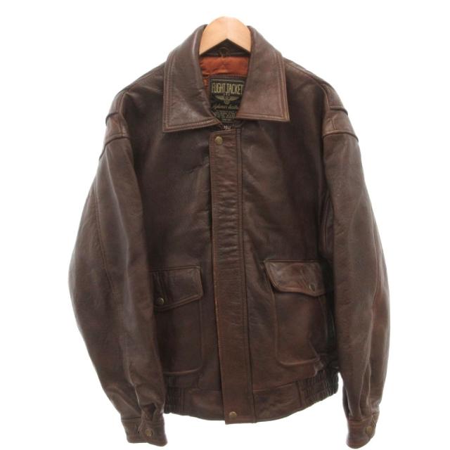 【中古】A-2 飛翔上衣 なめし革上衣 革ジャン 中綿 上衣 LL 茶 赤銅色 /FF ■GY12 メンズ