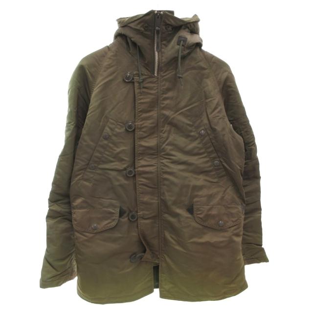 【中古】アルファ ALPHA INDUSTRIES N-3B 飛翔上衣 ボンネット フェイクファー ミリタリー L カーキ