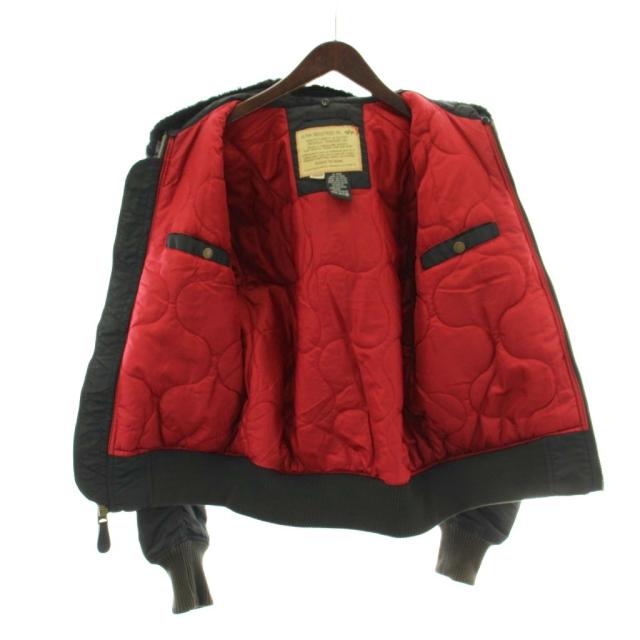 【中古】アルファインダストリーズ ALPHA INDUSTRIES B-15 飛翔上衣 黒 黒いこと フェイクファー 紋章 /PP ■GY12 メンズ