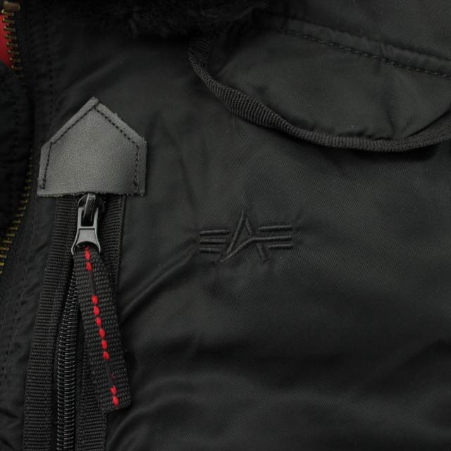 【中古】アルファインダストリーズ ALPHA INDUSTRIES B-15 飛翔上衣 黒 黒いこと フェイクファー 紋章 /PP ■GY12 メンズ