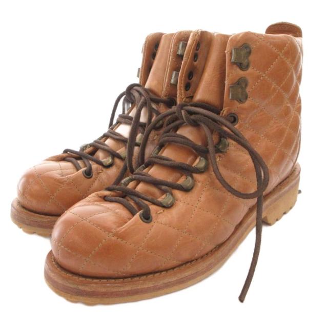 【中古】ブッテロ BUTTERO TOFANE DONNA トレッキングシューズ ショートブーツ レザー キルティング 37 茶